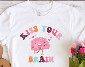 Teacher Shirts, Teacher Appreciation Gift, Teacher T-shirts, Teacher Gifts, Teaching Squad Shirt, Kiss Your Brain Shirt, Retro Teacher Shirt