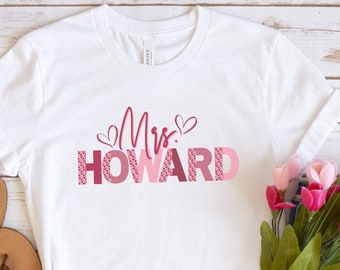 Teacher Valentine Shirt, Personalized Name Teacher Sweatshirt, Valentines Elementary Teacher T-Shirt, School Valentine Day Gifts for Teacher