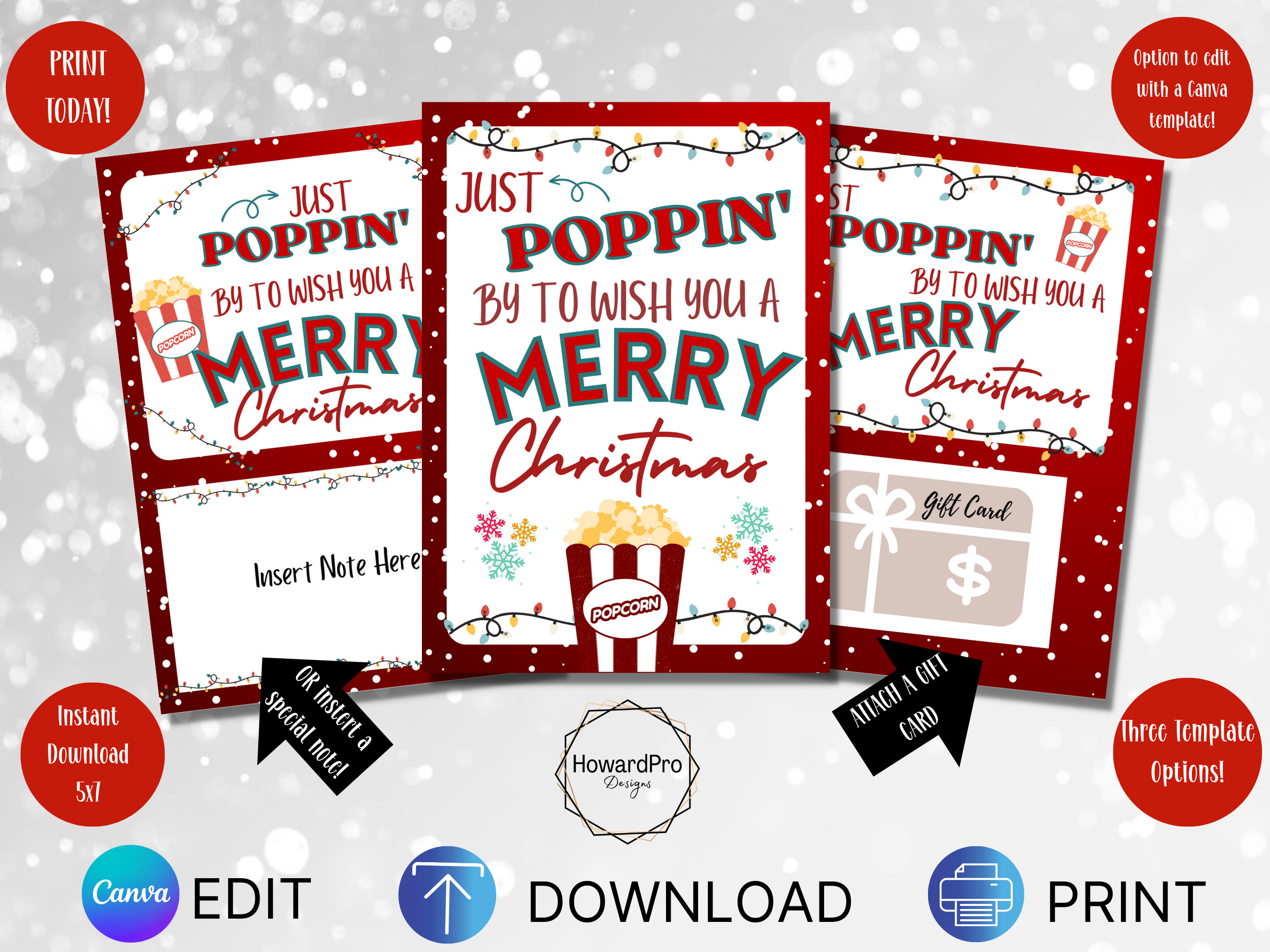 Editable Christmas Popcorn Gift Appreciation Gift Printable Thank You ...
