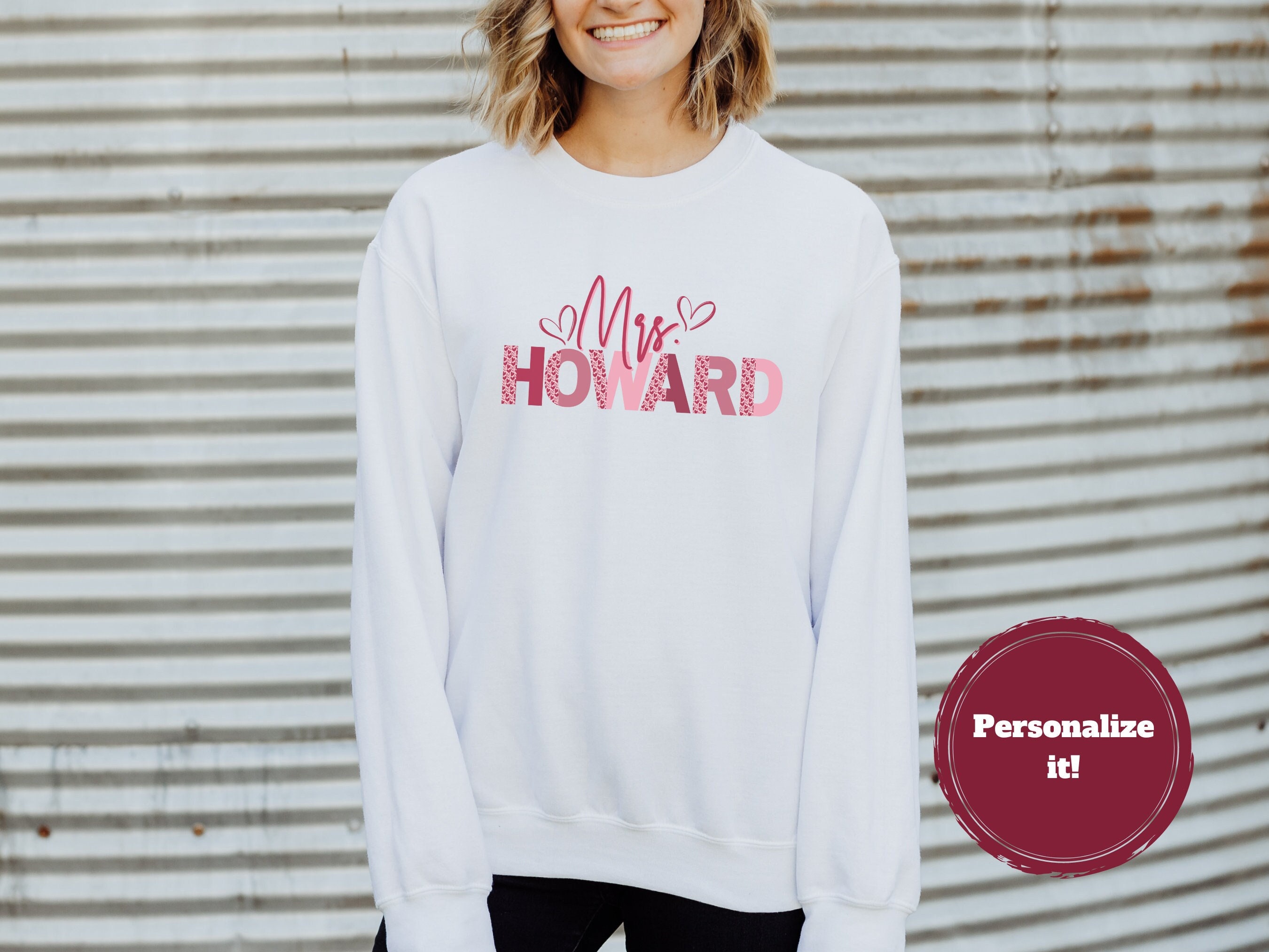 Teacher Valentine Sweatshirt Personalized Name Teacher Sweater Valentines Elementary Teacher Pullover School Valentine Day Gifts for Teacher