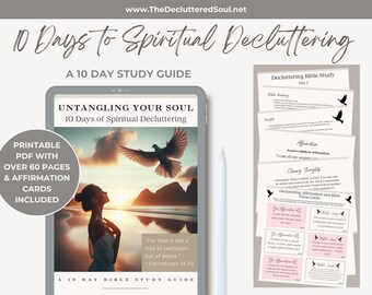 Soul Decluttering 10-day Bible Study Printable Guide Digital Journaling bible templates Digital Writing Journal Spiritual healing worksheets