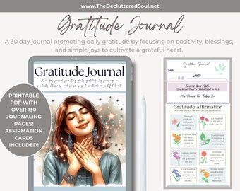 Digital Gratitude Journal Daily Gratitude planner for iPad GoodNotes Printable Journal Mental Health Self Care Mindfulness workbook spiritua
