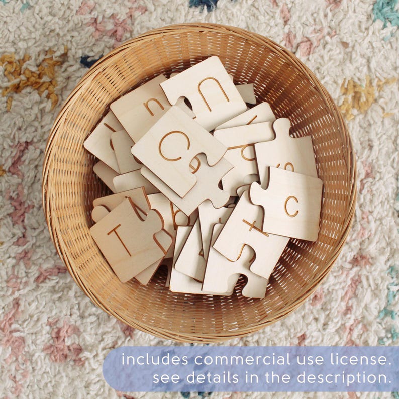Alphabet Matching Puzzles: Montessori Letter Matching Game • SVG, PDF ...