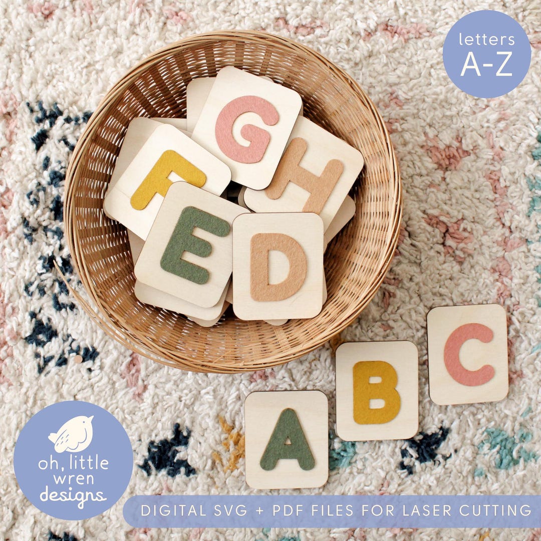 Felt Alphabet Tiles: Montessori Letter Recognition Toy • SVG, PDF ...