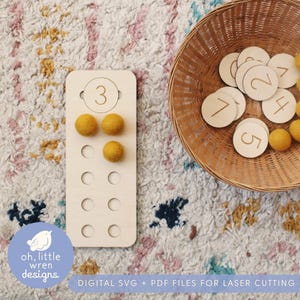 Laser Cut Montessori Counting Board SVG: Ten Frame Math Tool (Digital Download)