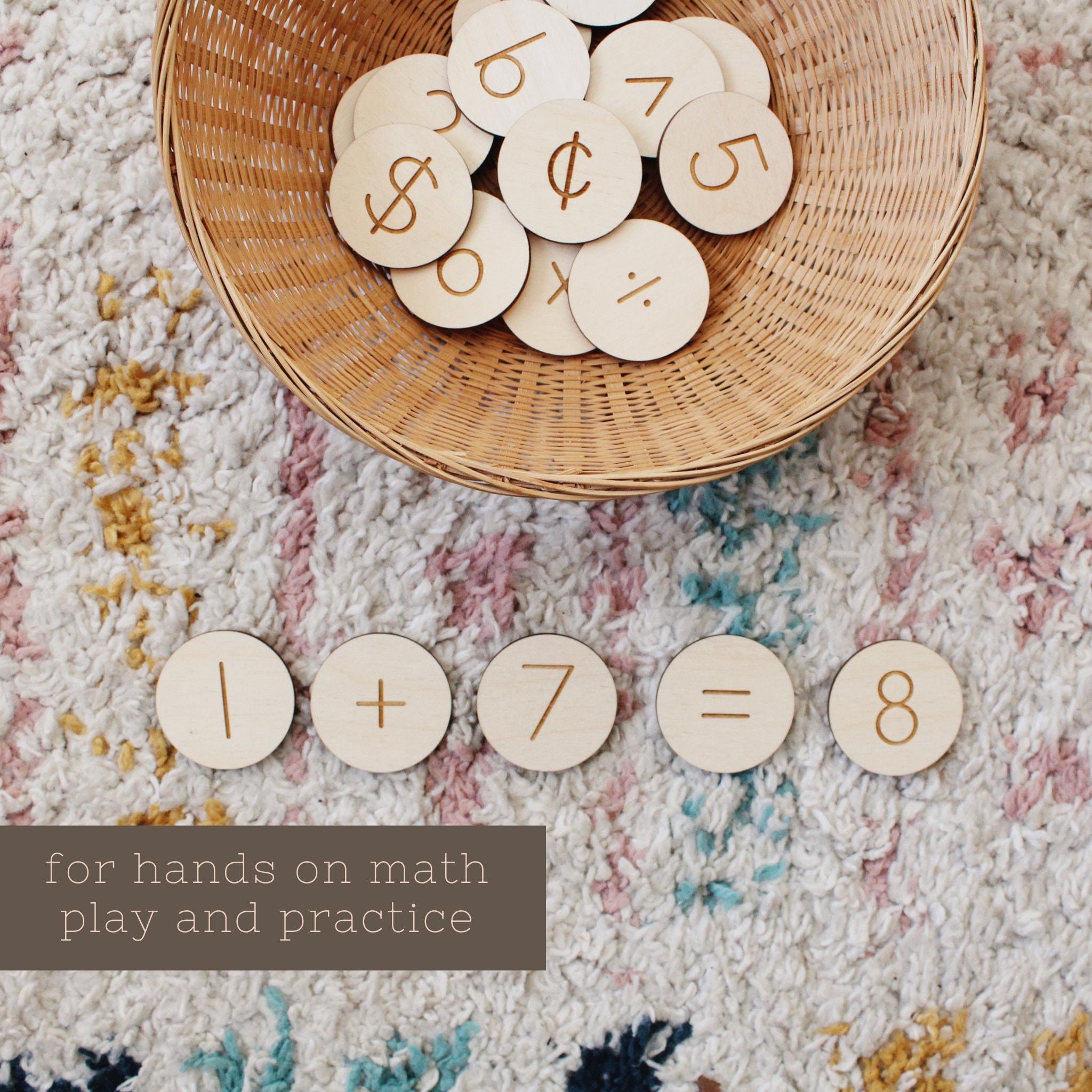 SVG Math Discs File for Laser Cutting Counting, Adding, and Money Diy Montessori Homeschool Wood