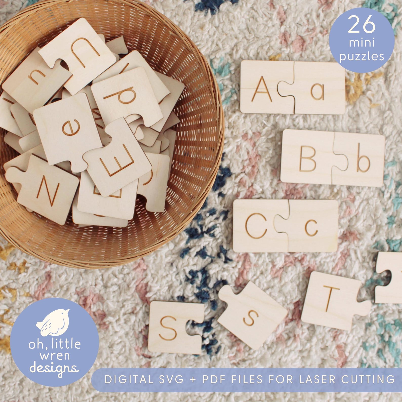 Alphabet Matching Puzzles: Montessori Letter Matching Game • SVG, PDF ...