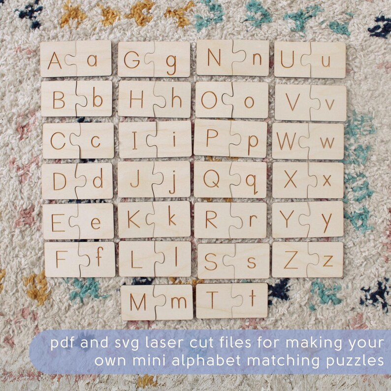 Alphabet Matching Puzzles: Montessori Letter Matching Game • SVG, PDF ...