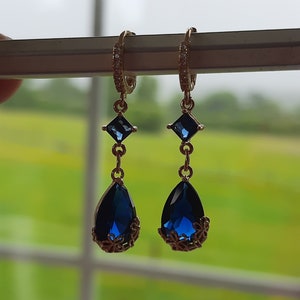 Blue Earrings,  Blue Dangly Earrings, Dangly  Earrings, Gift for Her