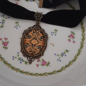 Black Velvet Antique Bronze Victorian Cameo Choker Necklace, Gothic  Style Pendant Necklace, Romantic Victorian Cameo Choker, Gift for Her