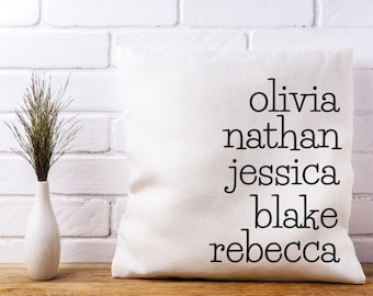 Custom Family Name Throw Pillow Cover | Personalized 18X18 Pillow Cover | Handmade Custom Pillow Case | Custom Linen Throw Pillow Cover