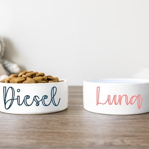 Personalized Dog Bowl Custom Name Pet Bowl Ceramic Dog Bowl Food and Water Dish Pet Gifts Custom Water Bowl Cat Food Bowl image 1