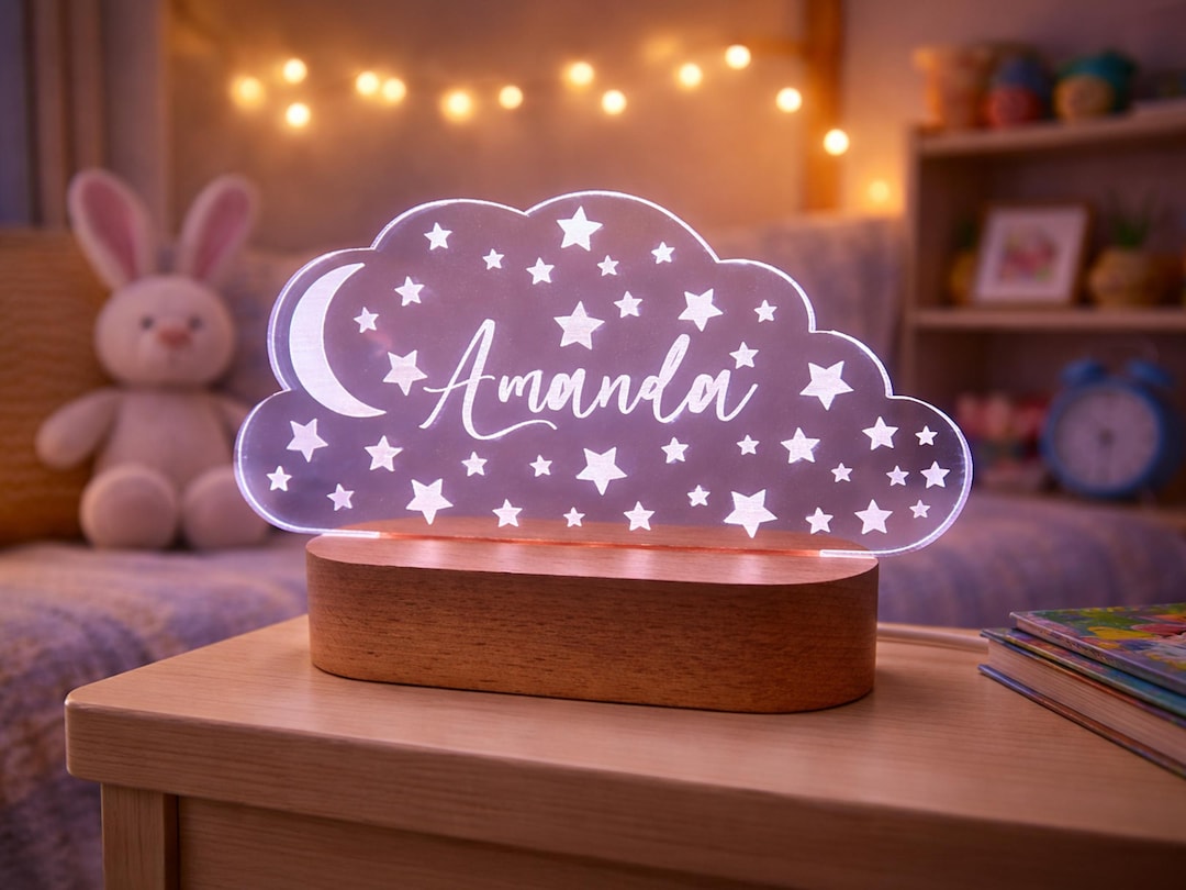 Led Nightlight Name Personalized Night Light | Custom Name LED Nightlight for Kids | Color ...