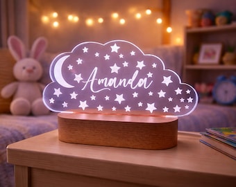 Personalized Night Light | Custom Name LED Nightlight for Kids | Color Changing Nursery Night Light | Baby Shower Gift | Kids Room Name Sign