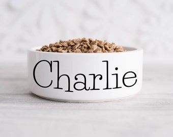 Personalized Dog Bowl | Custom Name Pet Bowl | Ceramic Dog Bowl Set | Food and Water Dish for Cats & Dogs | Small Dog Bowl | Medium Dog Bowl