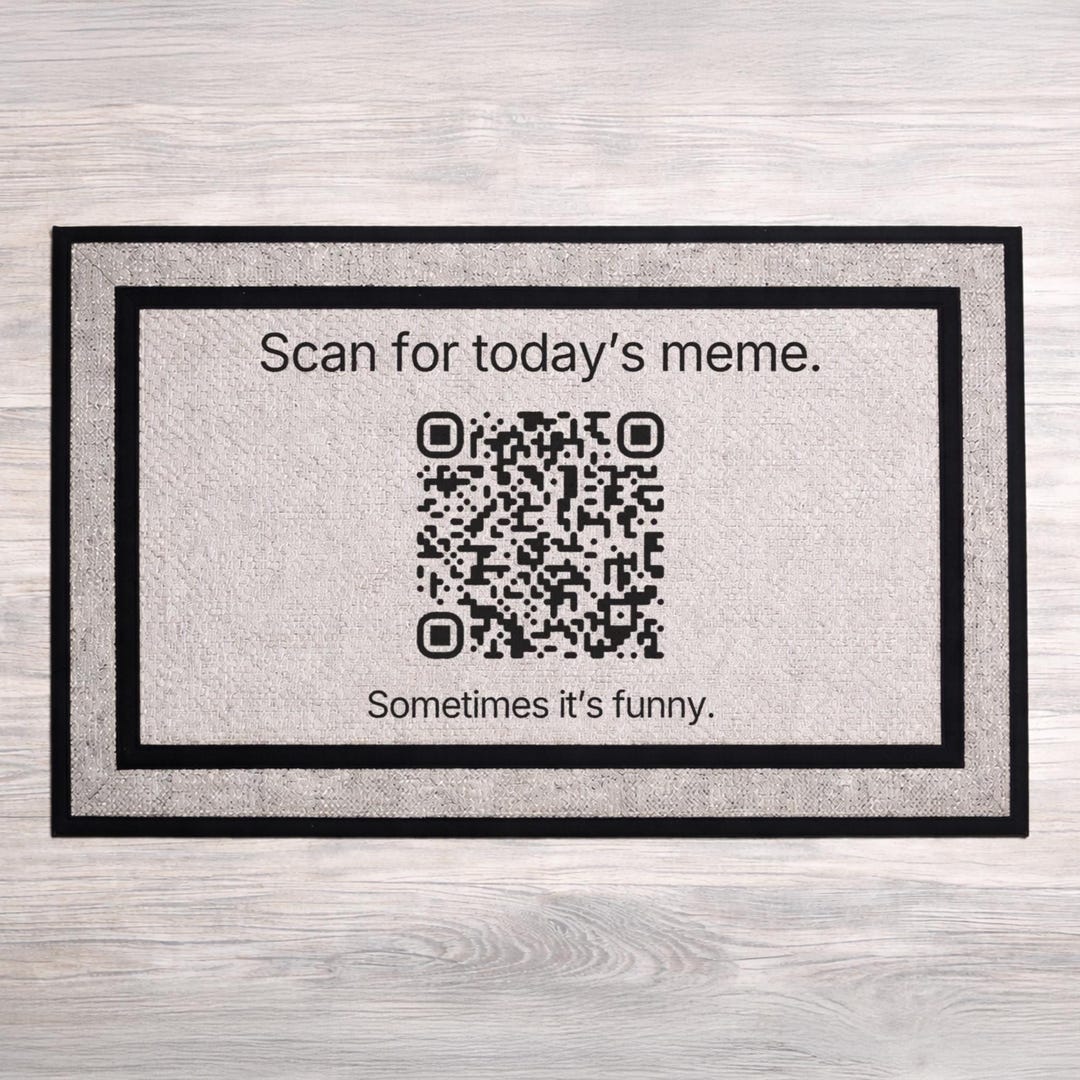 Funny Doormat – Daily Meme QR Code Welcome Mat - New Meme Every Day ...