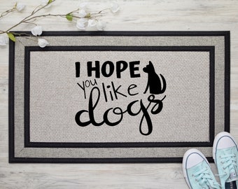 Dog Door Mat | Funny Doormat for Outside | Cute Welcome Mat | Inside Door Mat | Dog Welcome Mat | Pet Door Mat | Closing Gift | Outdoor Mat