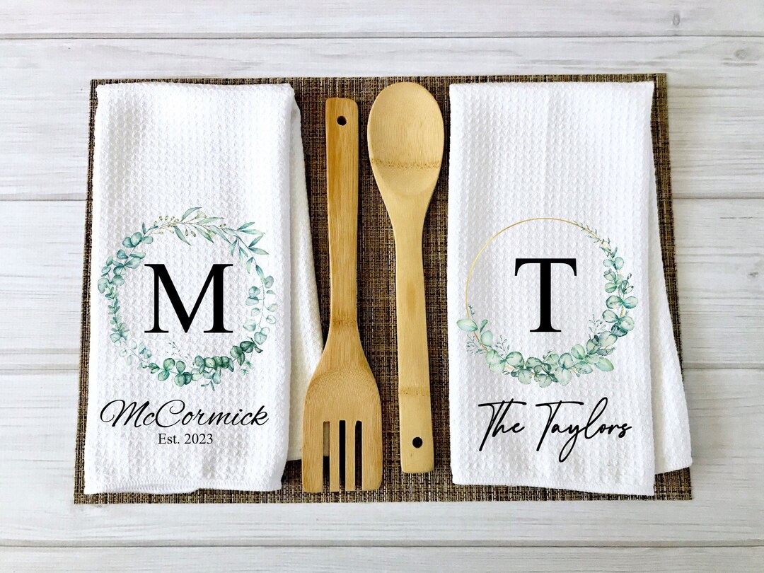 thumbnail image 2 of Personalised Ruby Wedding Anniversary Tea Towel - Custom Name & Date Gift 2 of 3