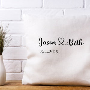 Funda de almohada romántica / Almohada de lanzamiento de pareja personalizada / Regalo de aniversario romántico personalizado / Funda de almohada para novio y novia / 18X18