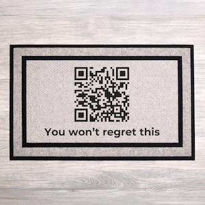 Funny Doormat – Rick Roll Welcome Mat - Gag Housewarming Gift - Unique Front Door Rug for Outside