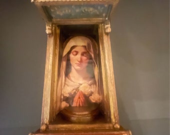 Wall Altar/Shrine box. Personal altar, Virgin Mary