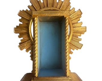 Gold Leaf Sunburst Altar • Blue Interior Shrine.