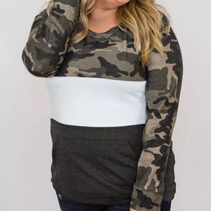 Plus Size Camo Pullover Top image 1