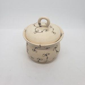 Small Thyme Decorated Honey Pot