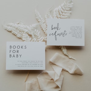 Books For Baby Card, Bring A Book Instead Of A Card Insert, Baby Shower Signage,  Minimalist Book Request, Customizable Book Ticket, 001