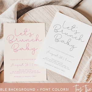Let's Brunch Baby, Minimalist Baby Shower Brunch Invite, Gender Neutral Bubbly Shower, Pancakes Pacifiers, Simple Brunch & Baby Evite, 037