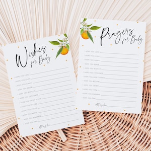 Wishes for Baby Game, Prayers for Baby Card, Baby Shower Advice Printable, I Hope For You, Little Cutie Shower Theme, Customizable Game, 023