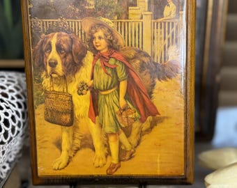 Vintage “To School Well Fed" with Grape-Nuts" advertisement wood plaque