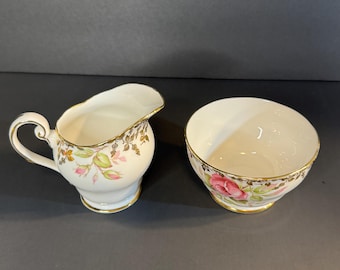 Vintage Creamer and Sugar Bowl  “Festival Rose” by Royal Standard
