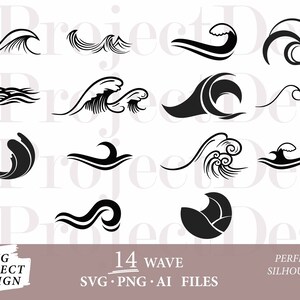 14 wave svg, wave svg bundle, beach svg, ocean svg, water svg, sea waves svg, surfing svg, wave png, ocean png, water png, ocean clipart