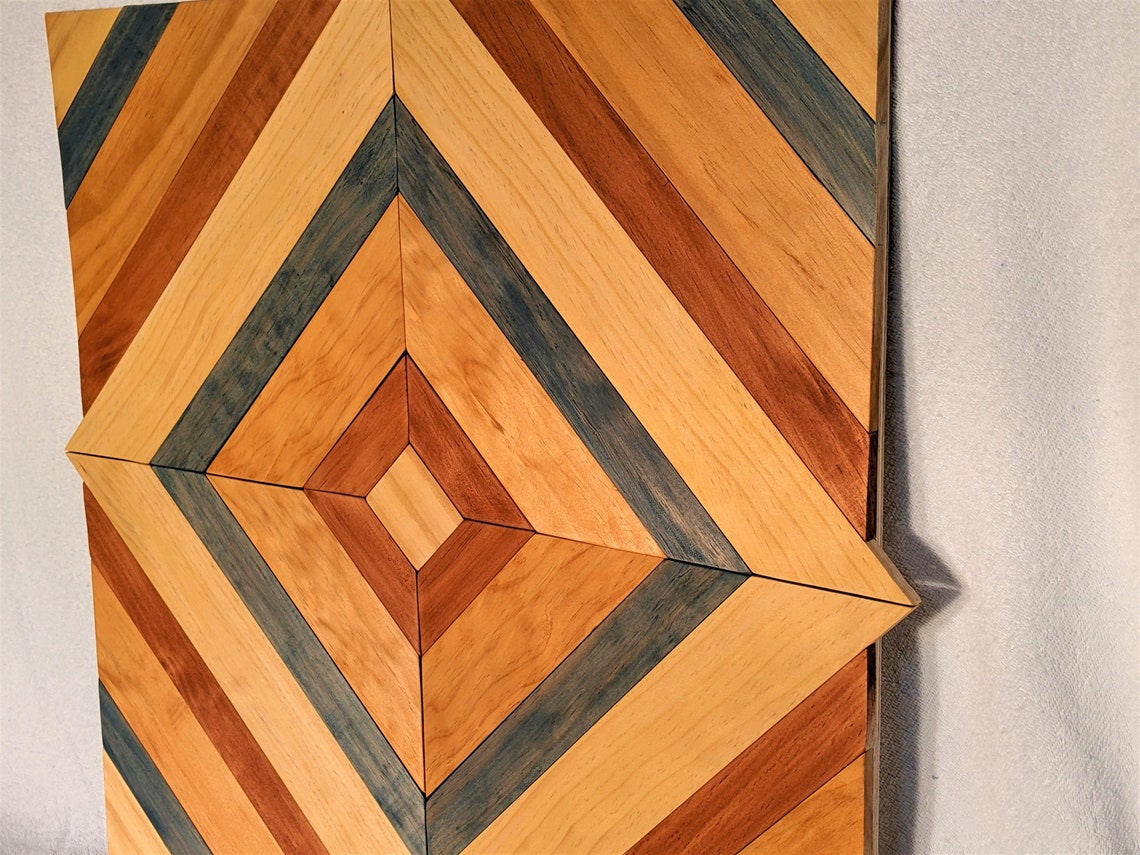 Geometric Wood Wall Art Rustic Wood Wall Art Modern Wood Etsy