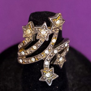 Size 6, Vintage Abstract Shooting Stars Ring - Q29