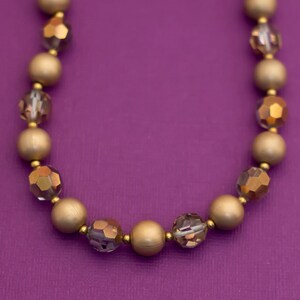 Vintage Boho Gold Tone Choker Beaded Necklace 16 Inches - Q11