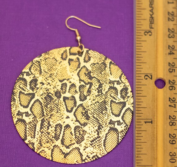 Vintage Abstract Snake Skin Patterned Circular Go… - image 2