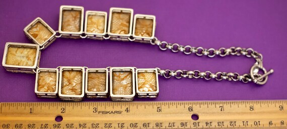 17 inch, Vintage Rectangular Beads Statement Bib … - image 3