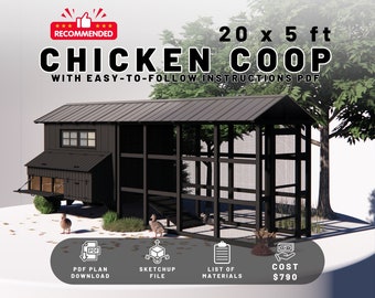 Modern Walk-In Chicken Coop Plans for 10-15 Chickens (PDF Download)