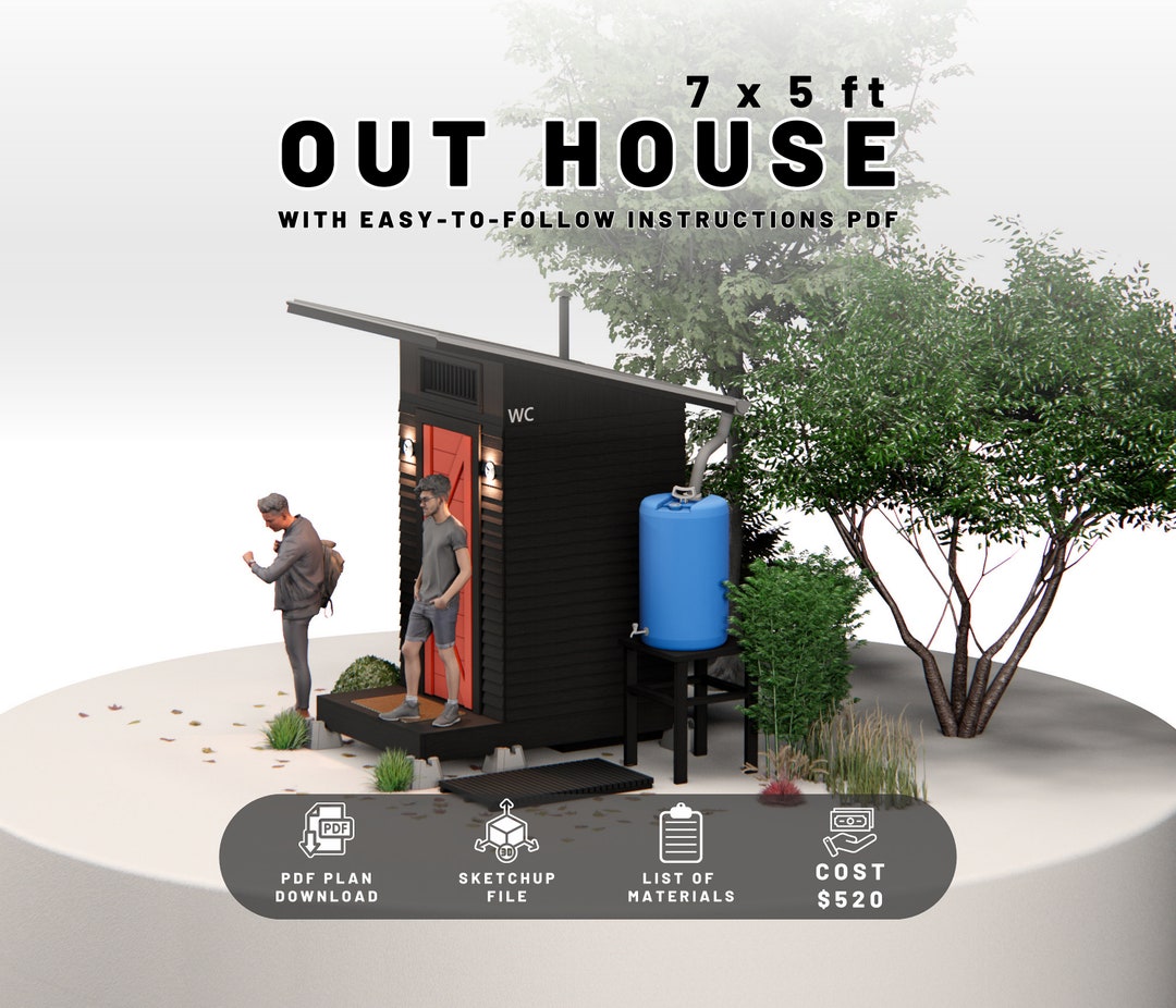 Outhouse WC Building PDF Plan Etsy