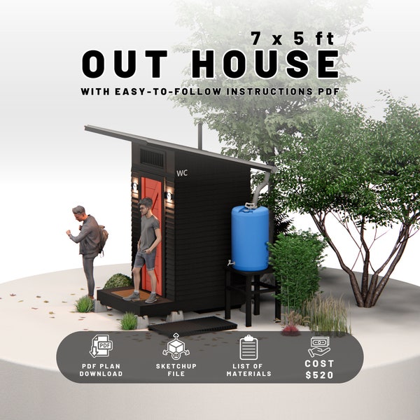 Outhouse WC Building PDF Plan