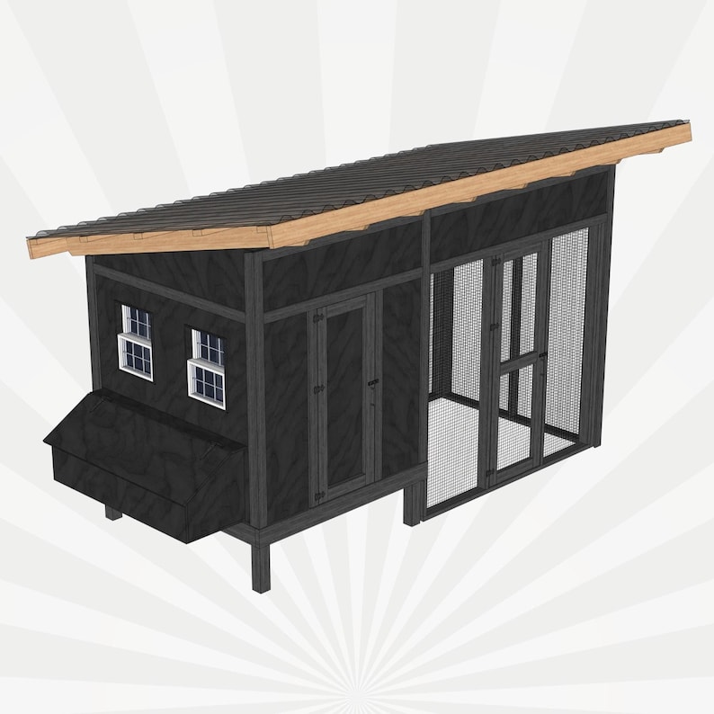 Simple Chicken Coop Plans for 6-8 Chicken: 6x14 Backyard Coop With Run ...