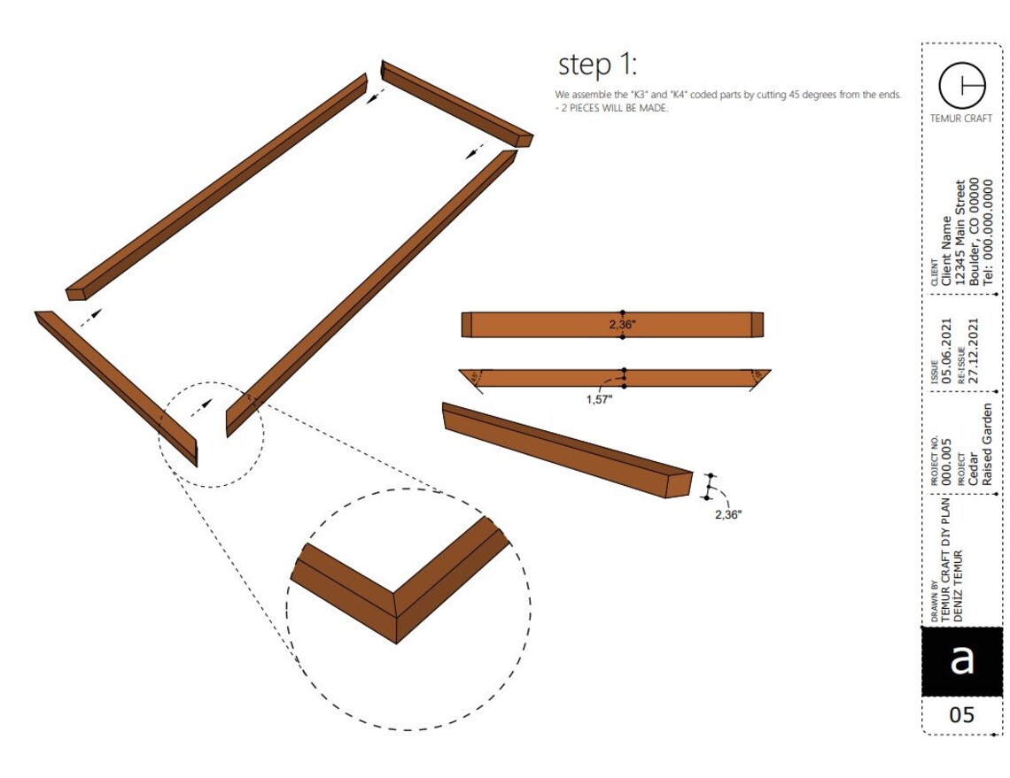 Cedar Raised Garden Bed Step by Step Plans 29 Ft & 59 Ft Etsy