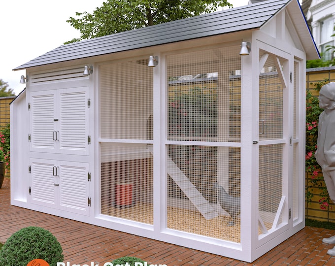 Featured listing image: Large Chicken Coop Plans For 5-8 Chickens - Walk in Chicken Coop Plans - PDF Download, CM and INC