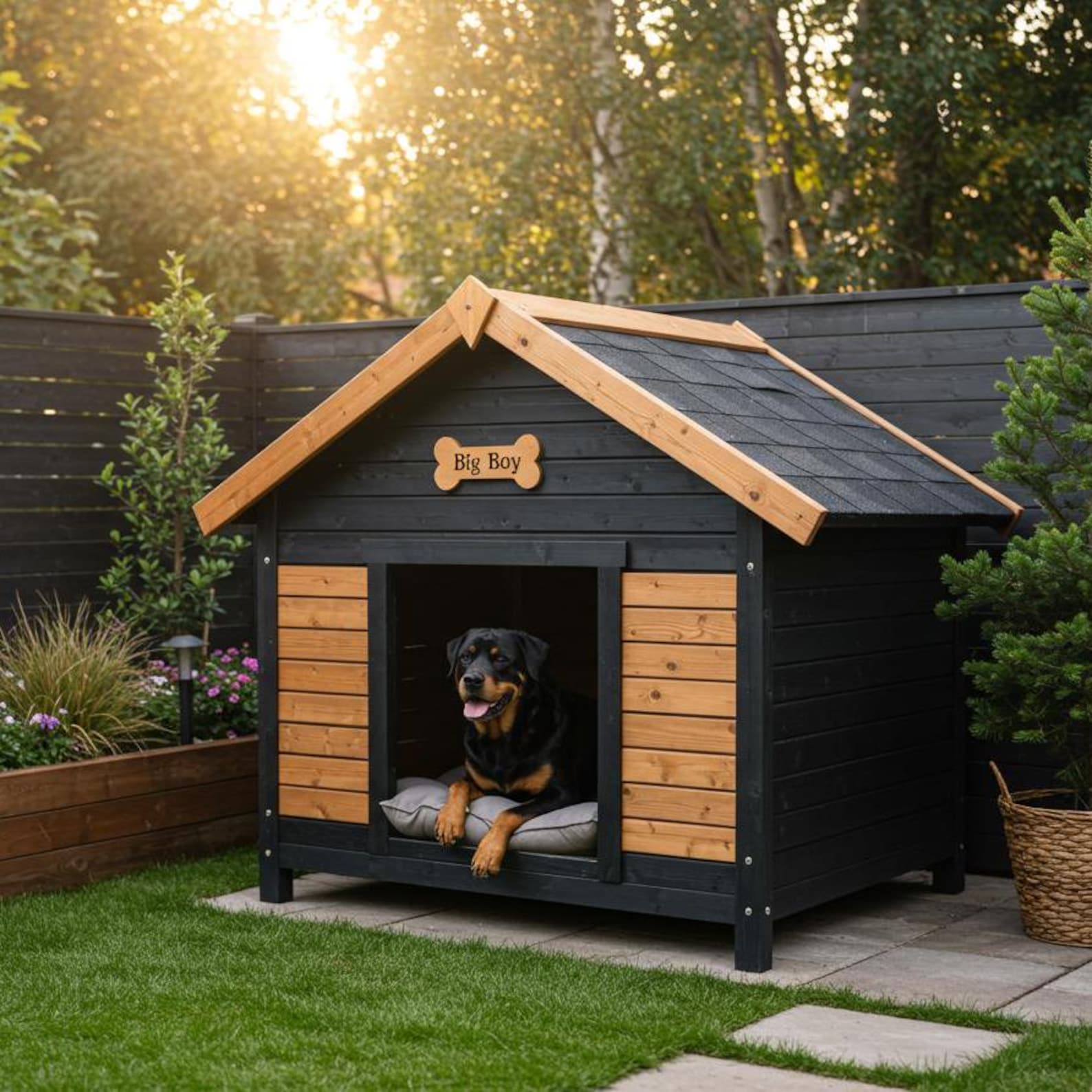 DIY Modern Dog House Plans: Large Wooden Outdoor Shelter (PDF