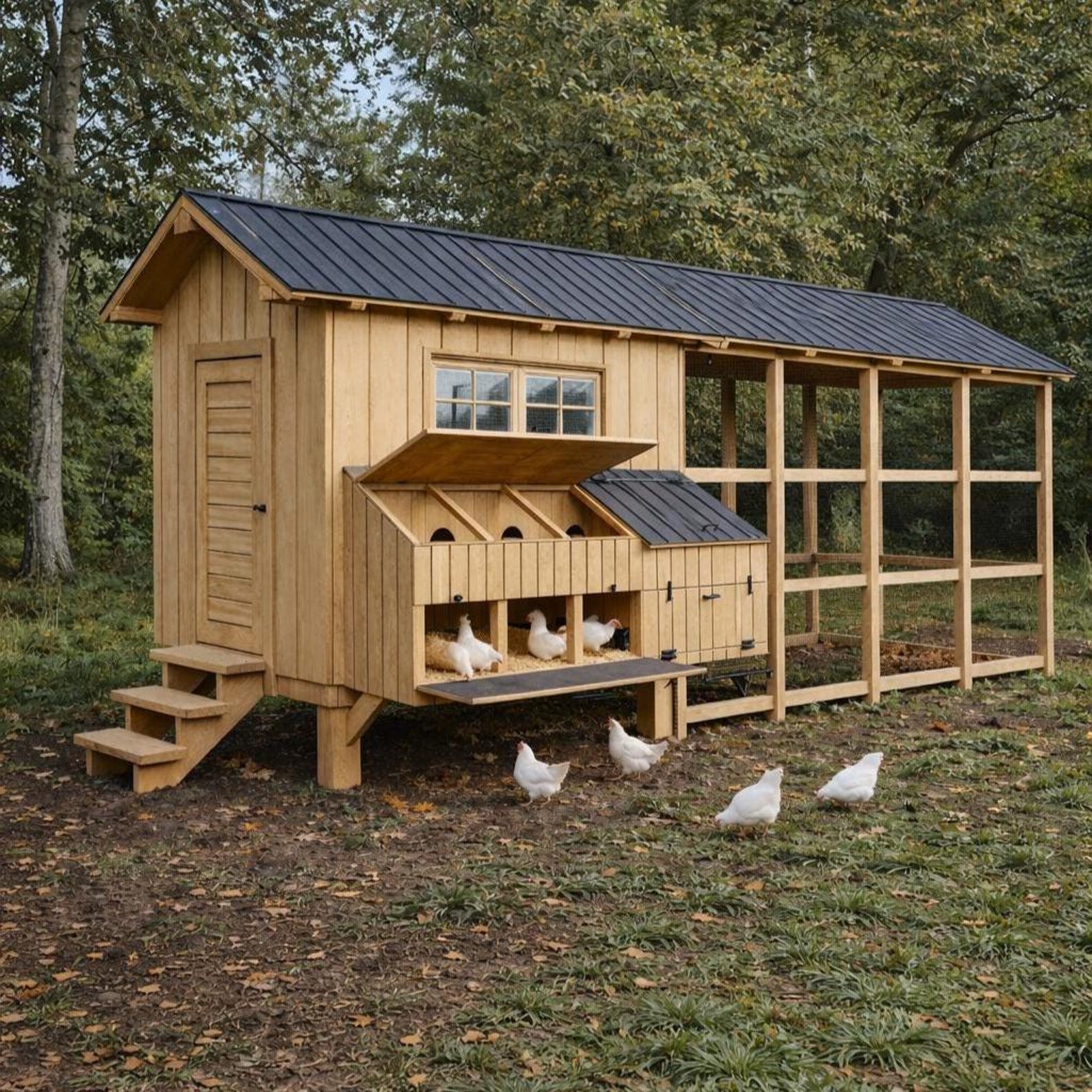 Chicken Coop Plans for 20 Chickens | Walk-in DIY Large Backyard Hen ...
