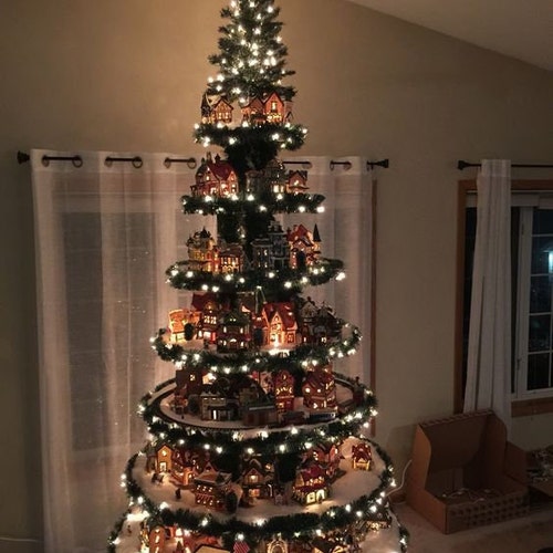 Christmas Village Display Tree 3D Plans CNC Cutting Files Etsy