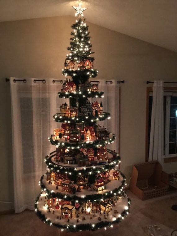 Christmas Village Display Tree 3D Plans CNC Cutting Files Etsy