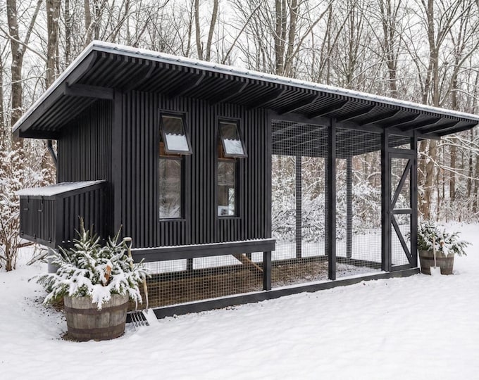 Featured listing image: 8x20 ft Chicken Coop DIY Plans: For 15-20 Chickens